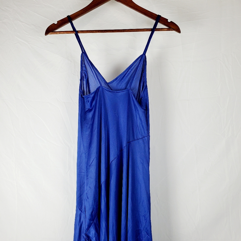 Vintage Blue Asymmetrical Slip Dress - Picture 5 of 6